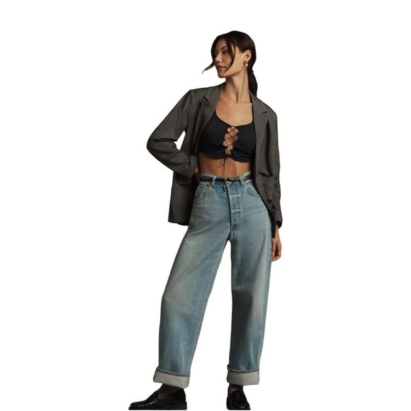 By Anthropologie NWOT Lace-Up Corset Top - Picture 2 of 10